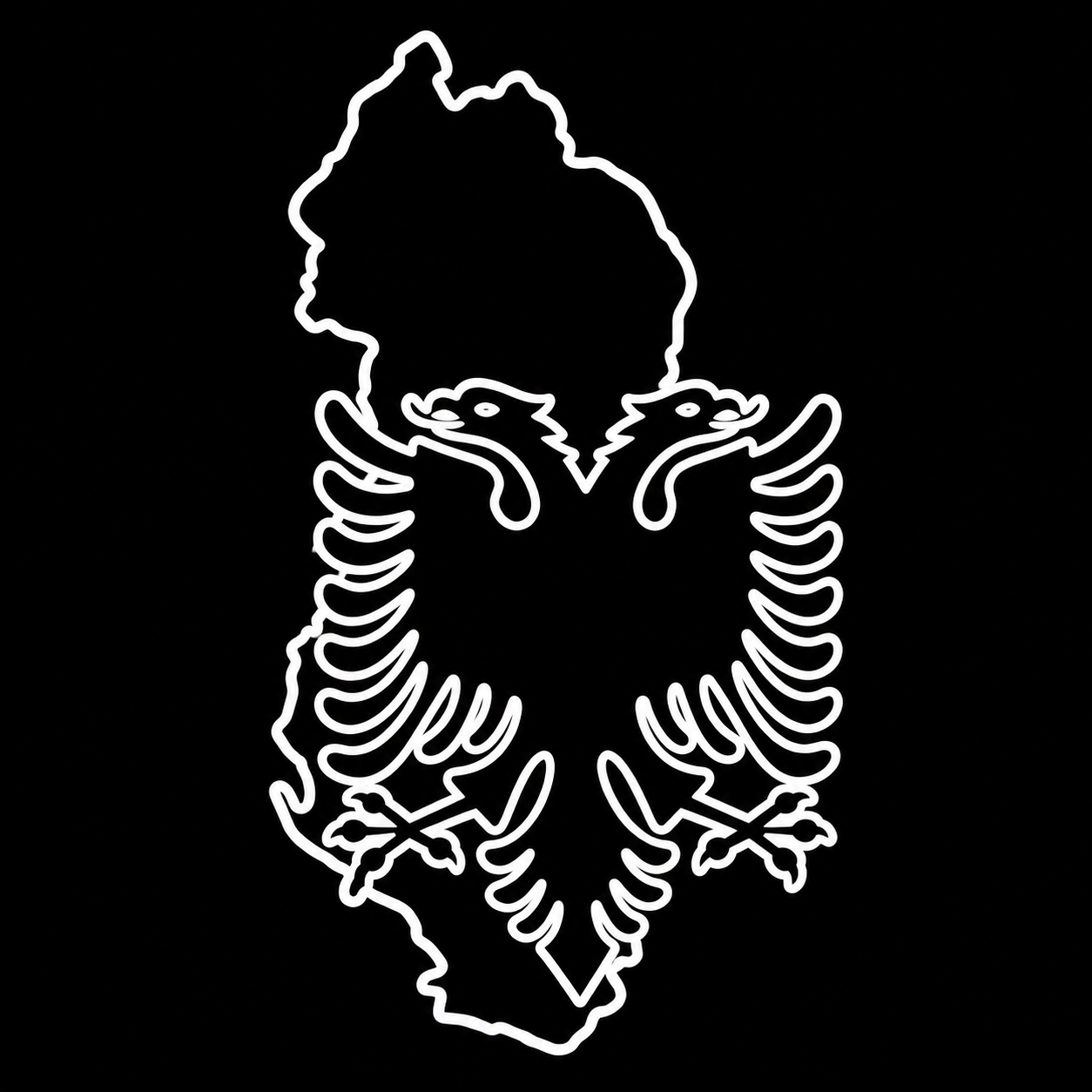 Albanischer Adler mit Albanien Umriss